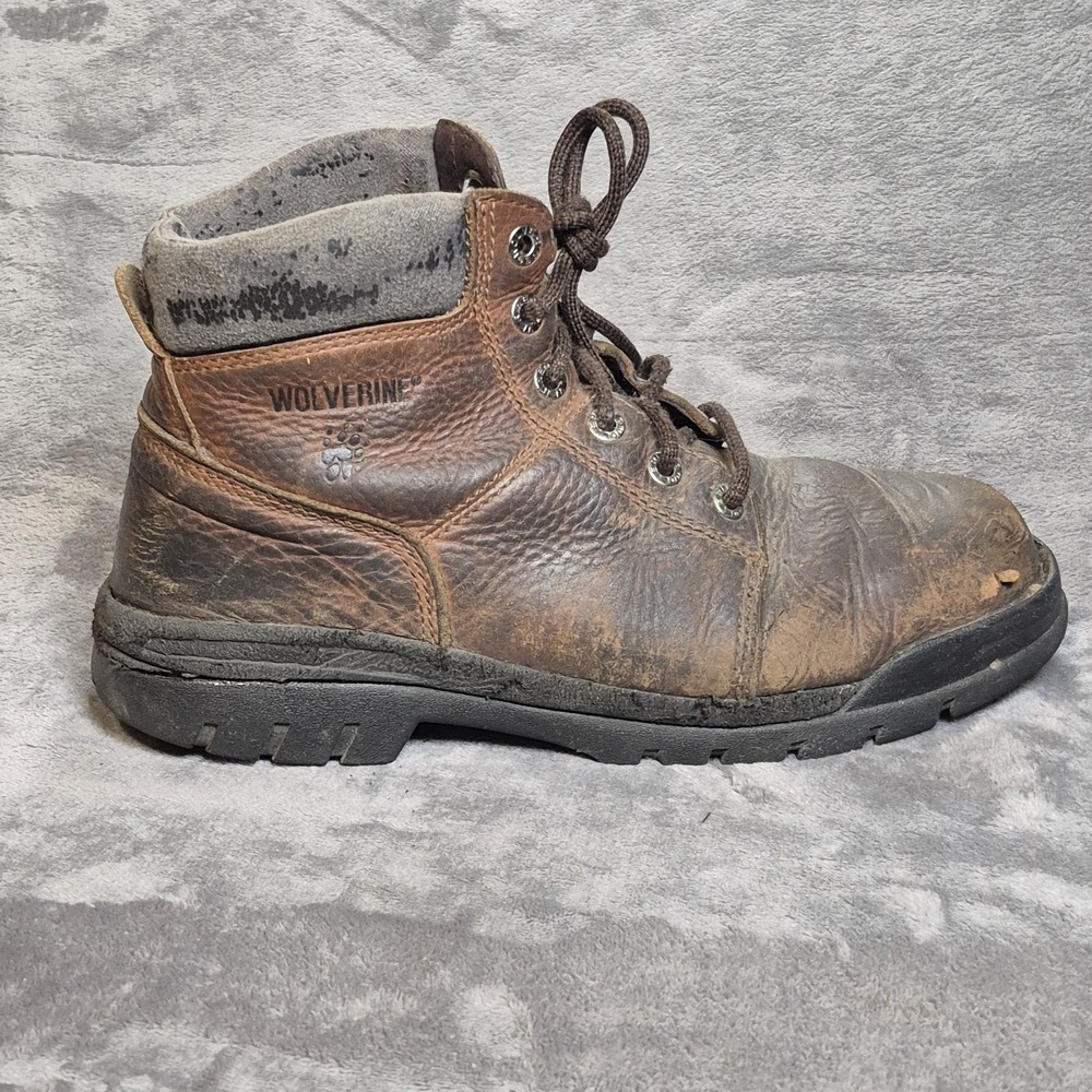 Wolverine Boots Mens 9.5 Brown Leather Marquette 6" Work Steel Toe EH W04713